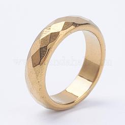 Гальванические немагнитные синтетические гематитовые кольца RJEW-F068-17mm