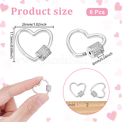 Латунь микропаве прозрачный кубический цирконий винт карабин брелоки&nbsp;KK-WH0062-242B-P