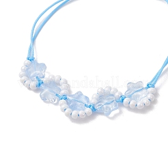 Браслеты из плетеного бисера и стеклянных бусин&nbsp;BJEW-MZ00315