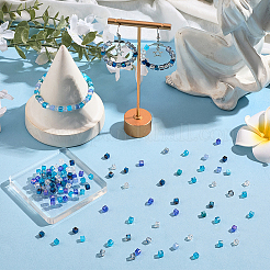 300шт. 6 набора стеклянных бусин для гальванопокрытия&nbsp;GLAA-SC0002-68C