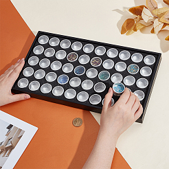 50 шт. прозрачные алюминиевые плоские круглые контейнеры для шариков&nbsp;AJEW-WH0596-390