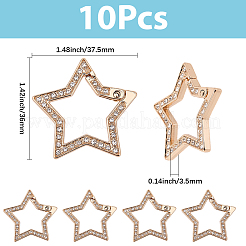 10 шт. Кольца пружинные из цинкового сплава со стразами&nbsp;FIND-SC0021-42