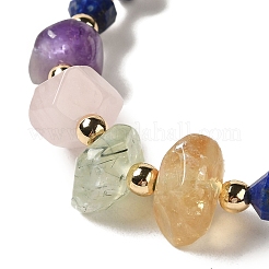 Эластичные браслеты из граненого натурального лазурита из бисера BJEW-P318-01G-05