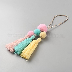 Полиэфирные украшения кисточкой подвесные&nbsp;HJEW-WH20816-012B