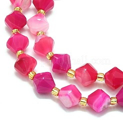 Нити бусин из натурального окрашенного и нагретого полосатого агата/полосчатого агата G-I376-B05-01