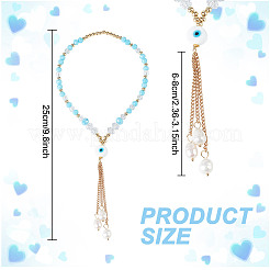 Подвесные украшения для автомобиля из стекла и жемчуга&nbsp;HJEW-DR00017