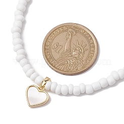 Ожерелья с подвесками в форме сердца из пресноводной ракушки в богемном стиле&nbsp;NJEW-JN04774