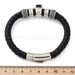 Плетеные браслеты из кожаного шнура из микрофибры BJEW-D304-08AS