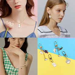 Подвески из сплава и эмали с изображением животных ENAM-SC0001-74