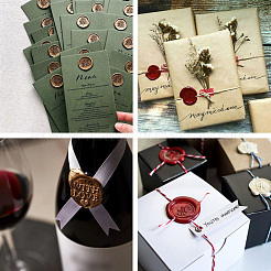 20шт 10 цвета клейкие наклейки сургучной печати DIY-TA0003-48