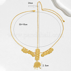 Латунный ближневосточный элегантный рамадан монета кулон кисточка головной убор для женщин EB5289