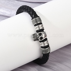 Плетеные браслеты из кожаного шнура из микрофибры BJEW-D304-08AS