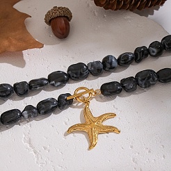 Винтажный кулон из нержавеющей стали в виде морской звезды&nbsp;BF0589-2