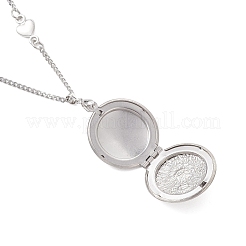 Кулон-медальон в форме сердца&nbsp;NJEW-JN05839