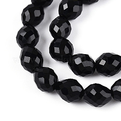 Натуральные бусины из черного оникса (окрашенные и нагретые) G-T142-88
