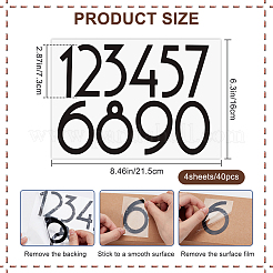Самоклеящиеся светоотражающие наклейки для почтовых ящиков № 0~9 для домашних животных&nbsp;DIY-WH20010-26C-02