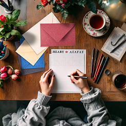 20 шт. 5-х цветные бумажные конверты AJEW-TA0002-22