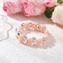 3шт. 3-х цветные акриловые и ccb бисерные эластичные браслеты для женщин BJEW-JB12165