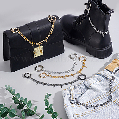 6 шт. 3-х цветные алюминиевые цепи для ремней для ботинок&nbsp;HJEW-GA00030