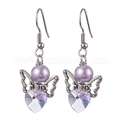 Серьги-подвески с ангелом из сплава стекла для женщин EJEW-JE05853