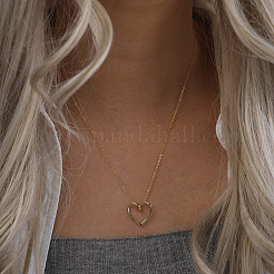 925 серебряное ожерелье с подвеской в форме сердца для женщин NJEW-C087-04G
