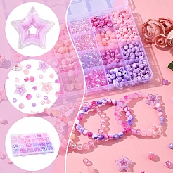 Наборы для самостоятельного изготовления браслетов из круглых акриловых бусин&nbsp;DIY-FS0008-77