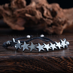 Плетеные браслеты из натуральных черных каменных бусин XX5471