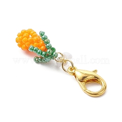 3d подвеска из стеклянных бусин в форме баклажана&nbsp;HJEW-MZ00370