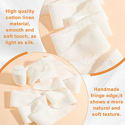 5 ярд хлопчатобумажных льняных лент с необработанными краями OCOR-WH0088-52B-01