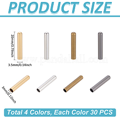 120шт 4 цвета латунные бусины трубки&nbsp;KK-GA0001-94