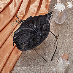 Сетчатые резинки для волос с вуалью OHAR-WH0011-63B