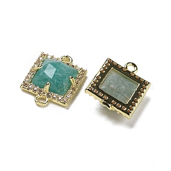 Натуральный амазонит квадратные граненые звенья&nbsp;G-I375-03G-05