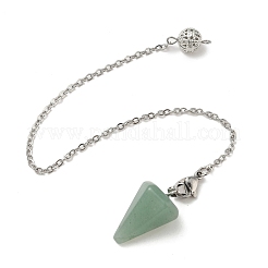 Маятники для биолокации с конусом из натурального зеленого авантюрина&nbsp;HJEW-JM04048-03