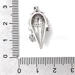 Подвески из латунного микропаве из прозрачных и ярко-розовых кубических цирконий&nbsp;KK-A277-35P