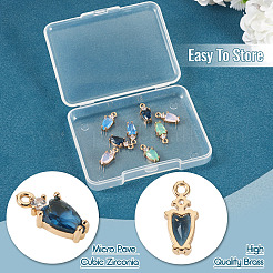 8 шт. 4 цвета латунные подвески с микропаве и кубическим цирконием&nbsp;KK-TA0002-18