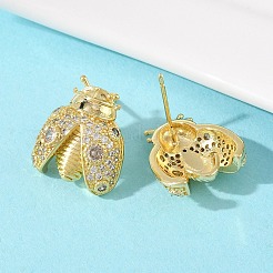 Серьги-гвоздики из циркония&nbsp;EJEW-F400-03A-G