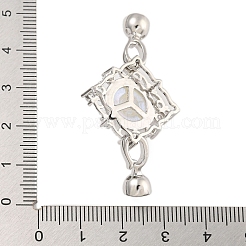 Стойка покрытие ромб латунь микропаве прозрачный кубический цирконий складные застежки KK-F876-01P