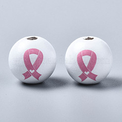 Расписные европейские бусины из натурального дерева WOOD-S057-057