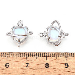 Подвески-сердечки в виде планеты из кубического циркония из прозрачного латунного стекла с подвесками-звездочками KK-N267-04G