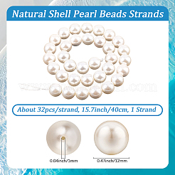 1 нить круглых бусин из ракушек с покрытием цвета AB BSHE-LT0001-01