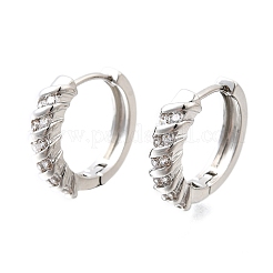 Латунные серьги-кольца из прозрачного кубического циркония EJEW-Z121-13P