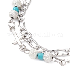 Браслеты из нержавеющей стали 304 и латуни BJEW-JB12644