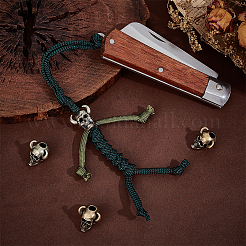 4 шт. 2-х цветные латунные европейские бусины KK-OC0001-52