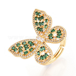 Регулируемые латунные кольца с микропаве из кубического циркония для женщин&nbsp;LS-KK-T074-04G