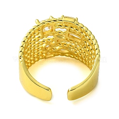 Открытые манжеты из латуни с микропаве кубический цирконий RJEW-K256-02G