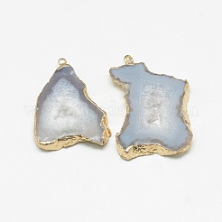 Подвески из натуральных друзовых агатовых пластин G-Q494-65I-G