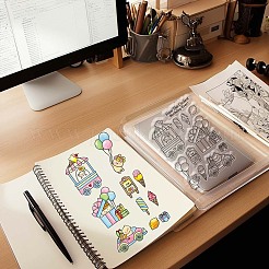 ПВХ пластиковые прозрачные штампы DIY-WH0631-0607