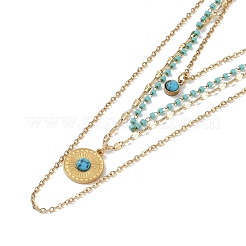 Многослойные ожерелья из нержавеющей стали 304 NJEW-P302-05G