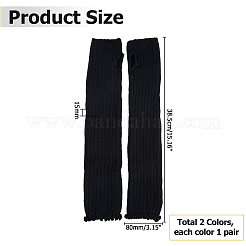 2 пара длинных перчаток без пальцев из полиэстера двух цветов&nbsp;AJEW-HS0001-22