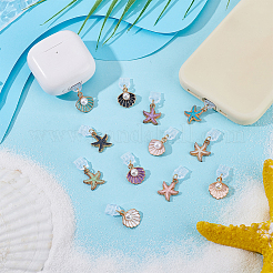 12 шт. 12 стили ПВХ пылезащитных мобильных заглушек с океанской тематикой&nbsp;HJEW-PH02299